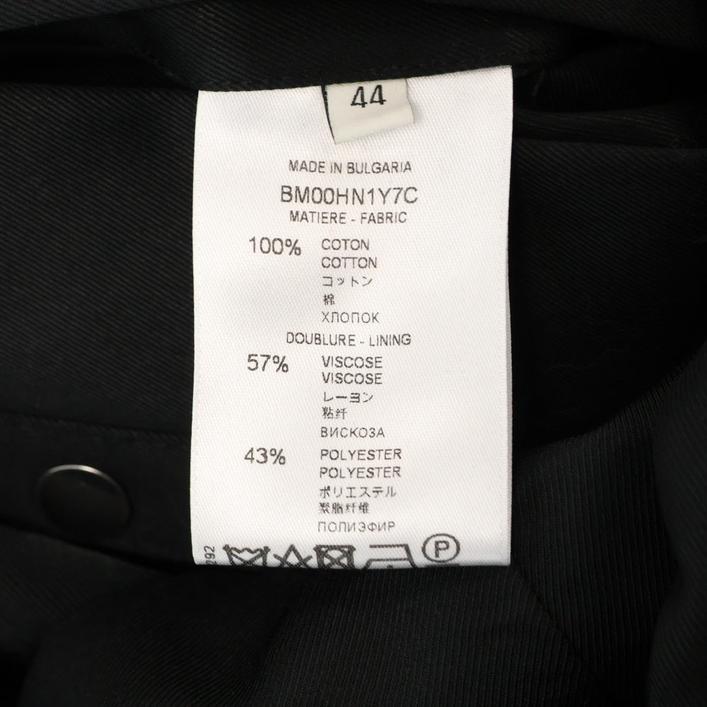 GIVENCHY(ジバンシィ) レザーロゴワッペン付き フィールドジャケット ミリタリージャケット ブラック BM00HN1Y7C