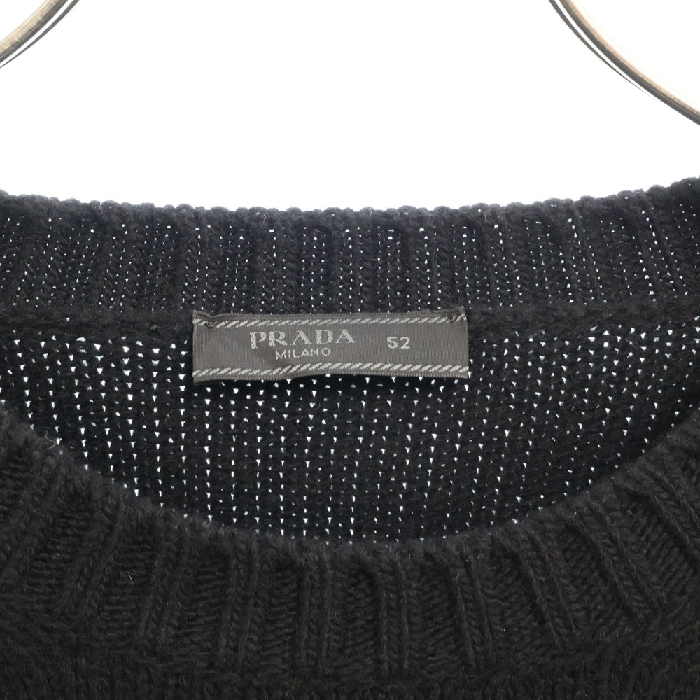 PRADA(プラダ) 23AW フロントロゴ ウールカシミヤニット ブラック UMB645 S232 13HI