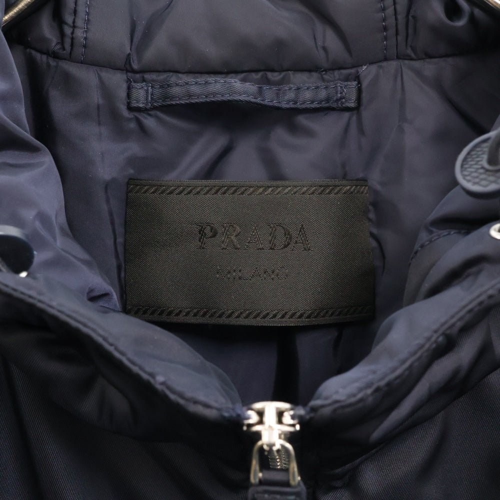 PRADA(プラダ) トライアングル ロゴ プレート フード付き パデッドコート ネイビー SGB817 S212 1WQ8