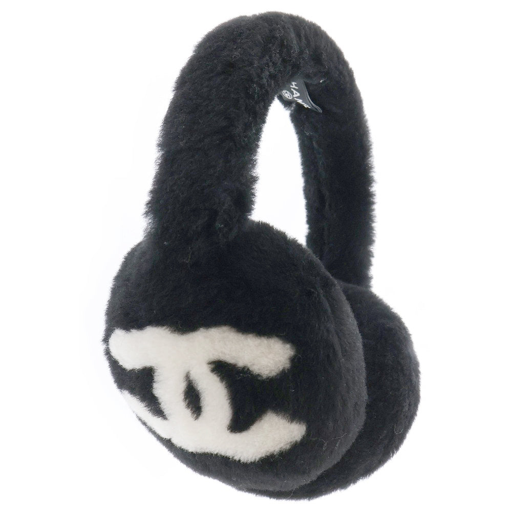 CHANEL(シャネル) ココマーク ファー イヤーマフ 耳当て ブラック/ホワイト