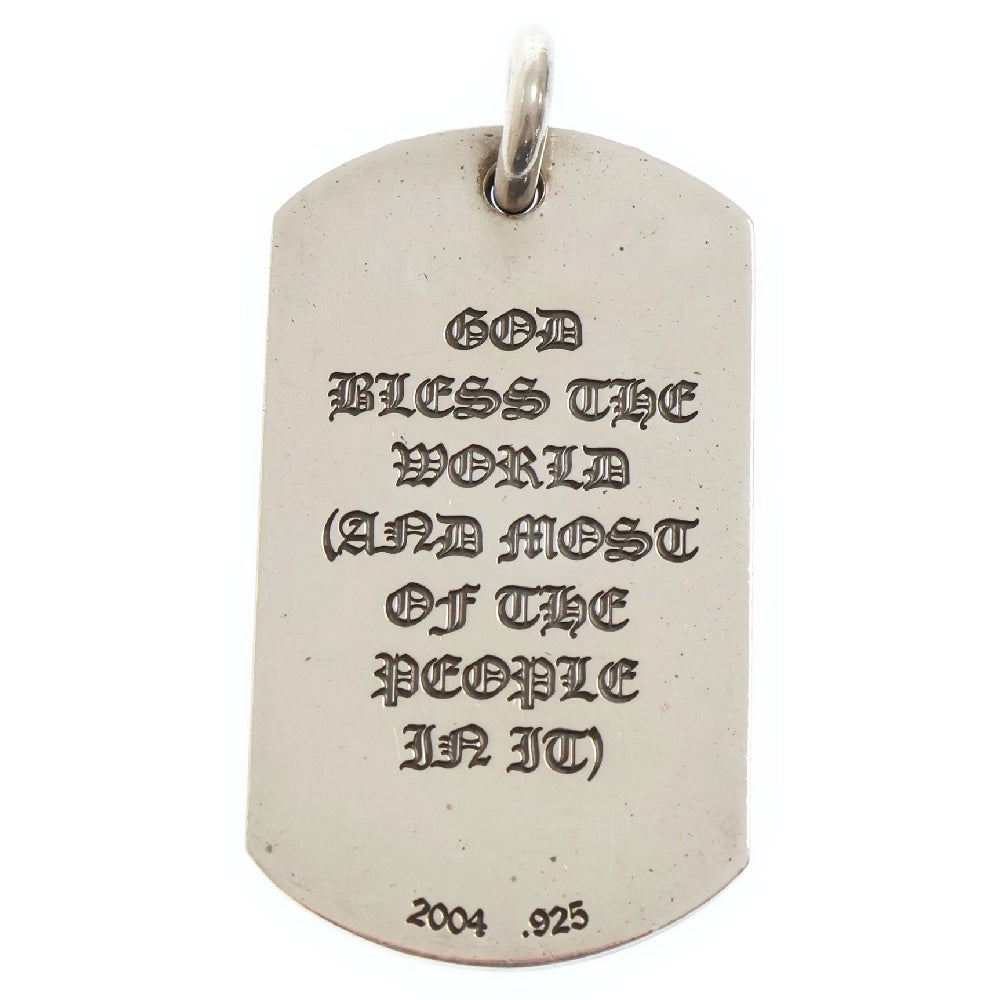 CHROME HEARTS(クロムハーツ) D TAG LRG GOD BLESS ゴッドブレスドッグタグ ラージドッグタグネックレストップ シルバー