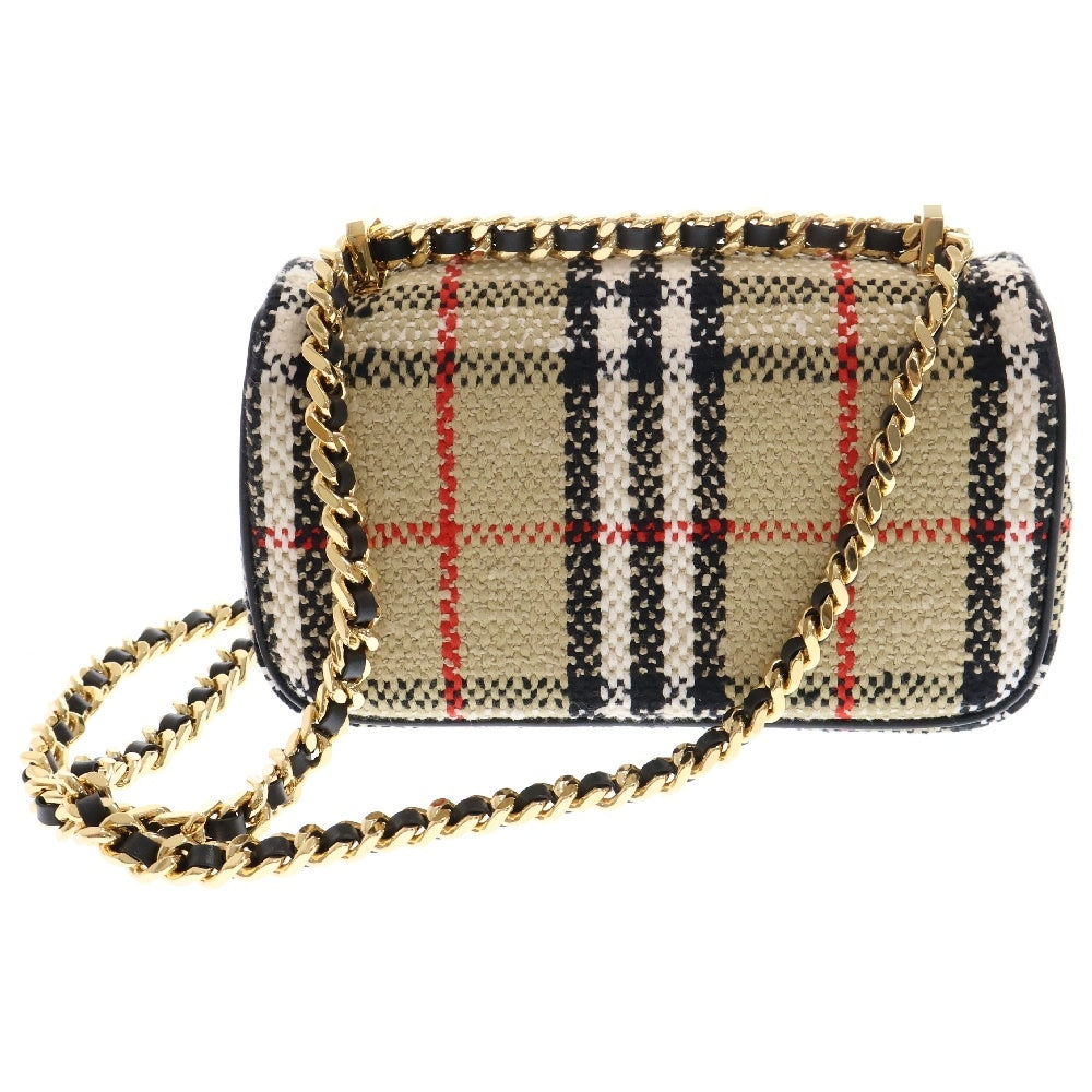 BURBERRY(バーバリー) Mini Lola ミニ ローラ チェック総柄 ツイード ショルダーバッグ ベージュ 8063083