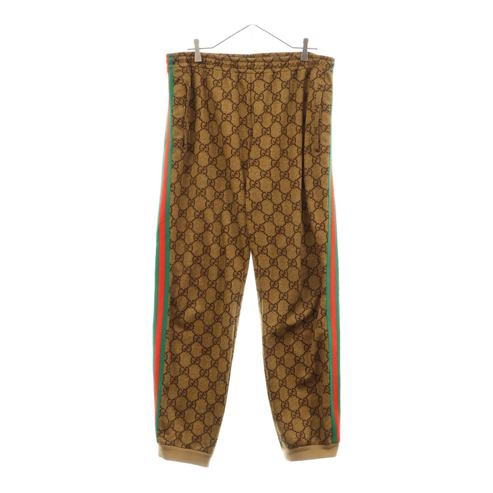 GUCCI(グッチ) 18AW GG Technical Jersey Track Pants GG総柄テクニカルジャージトラックパンツ ブラウン 523489 X9V35
