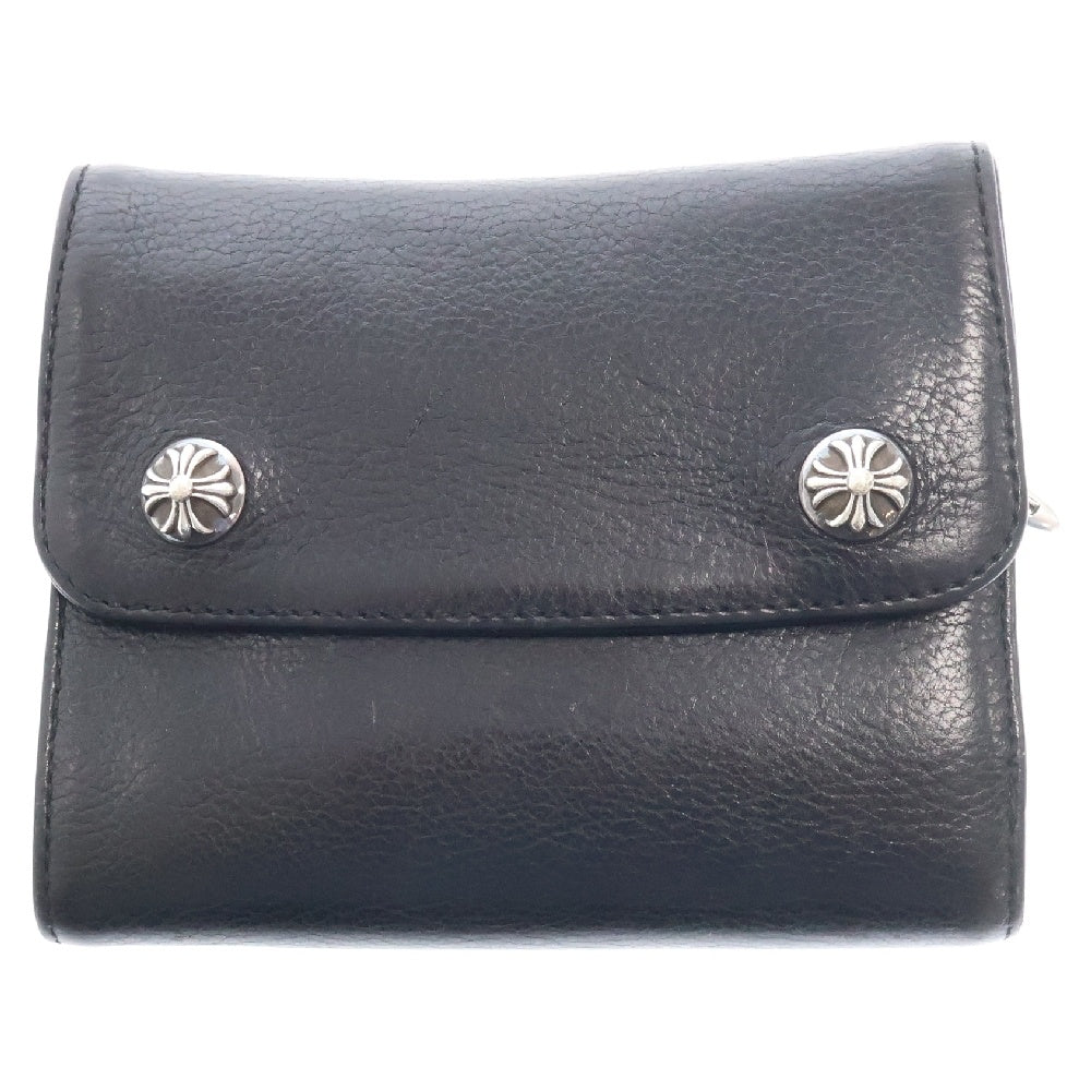 CHROME HEARTS(クロムハーツ) WAVE MINI ウェーブミニ レザーウォレット 財布 ブラック BCA373