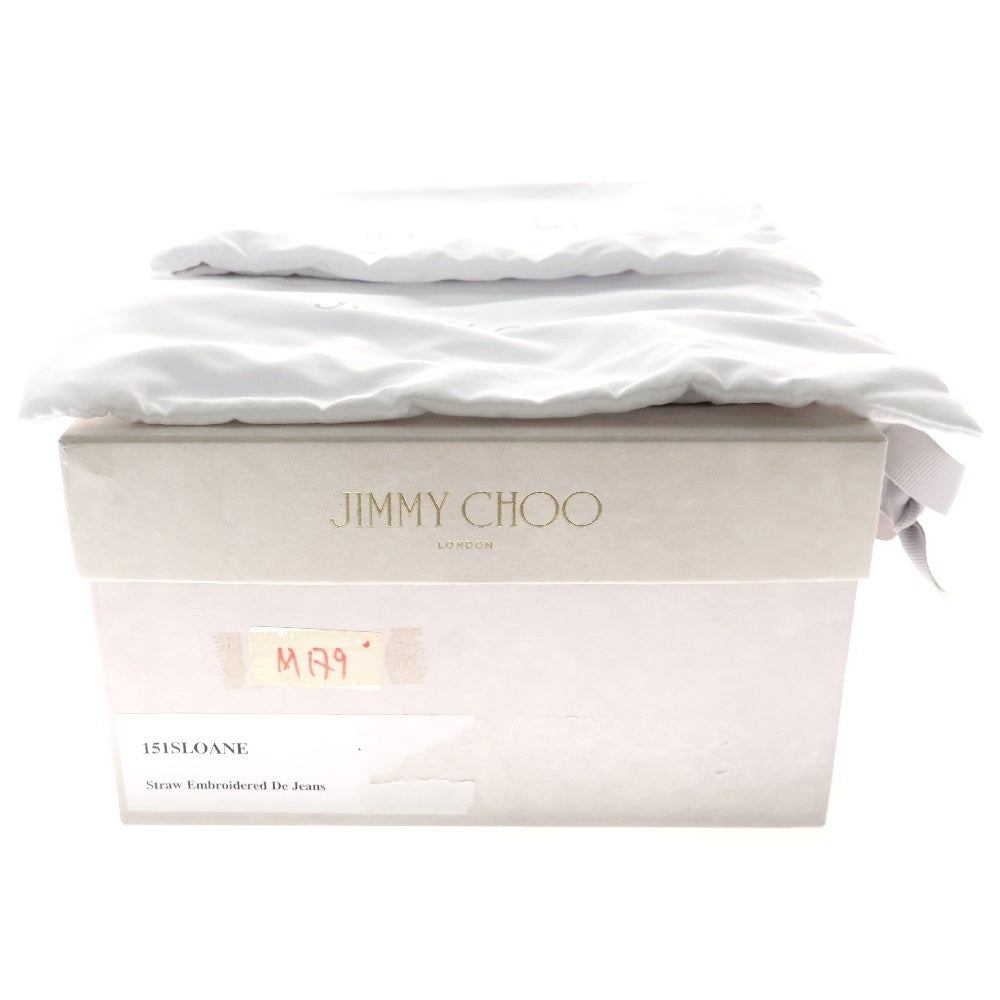 JIMMY CHOO(ジミーチュウ) 総柄 タッセルローファー ネイビー 151SLOANE