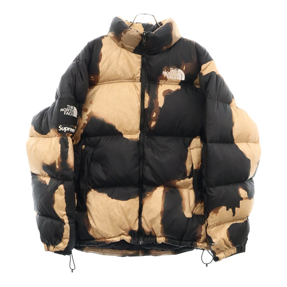 SUPREME(シュプリーム) 21AW×THE NORTH FACE Bleached Denim Print Nuptse Jacket ノースフェイス ブリーチデニムプリントヌプシダウンジャケット ND52100I ブラック