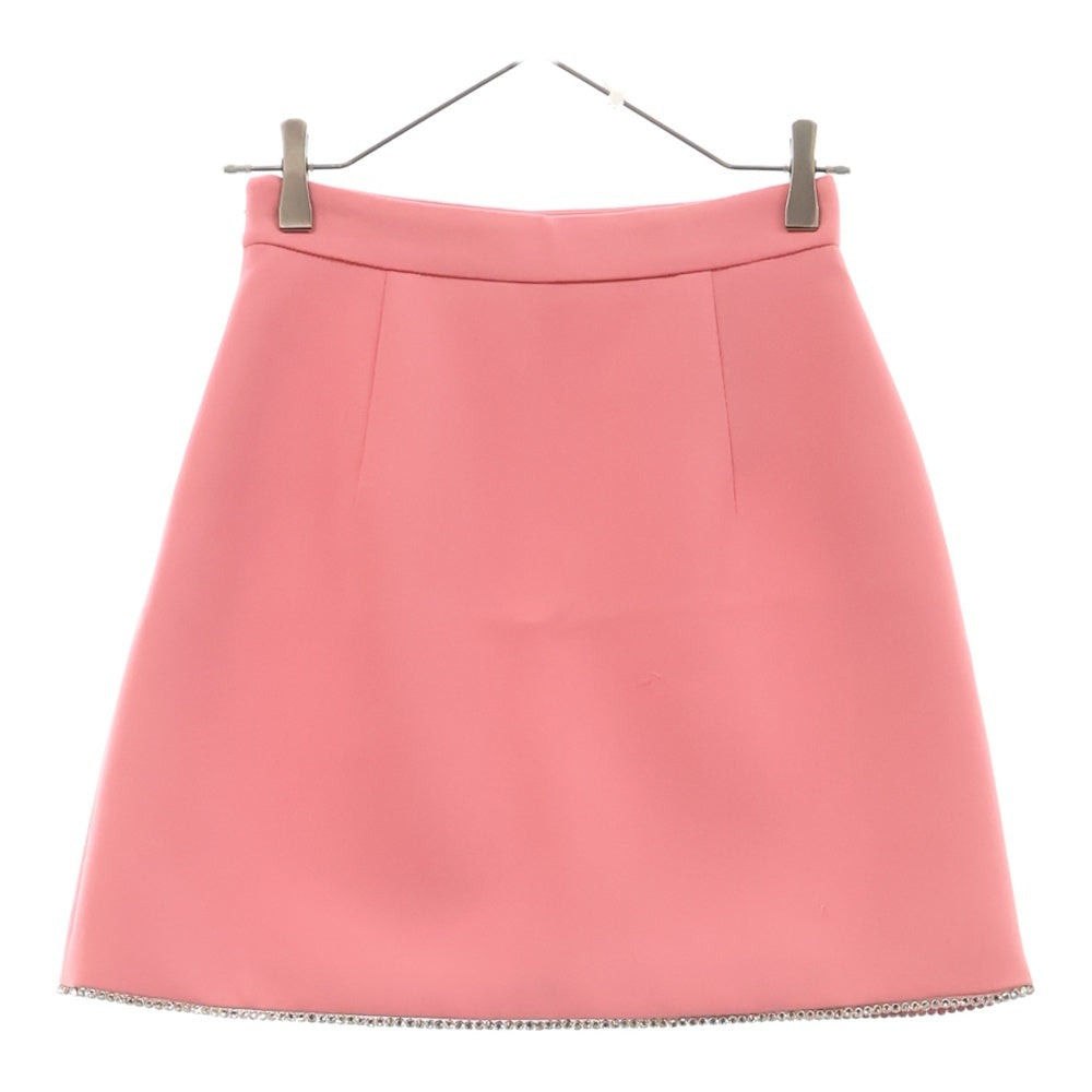 miumiu(ミュウミュウ) Mini Skirt 裾ラインストーン レディース スカート ピンク MG1345 1LW6