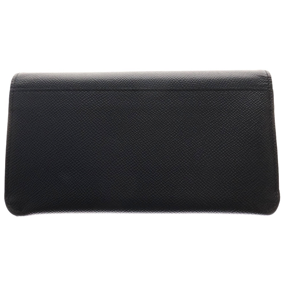 DOLCE & GABBANA(ドルチェアンドガッバーナ) DGロゴ カードケース コインケース付 レザー ミニ クラッチバッグ ブラック