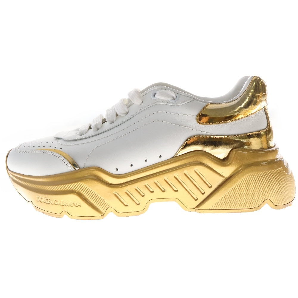 DOLCE & GABBANA(ドルチェアンドガッバーナ) DAYMASTER アウトソールロゴ レザー レディース ローカットスニーカー ゴールド CK1791AW615