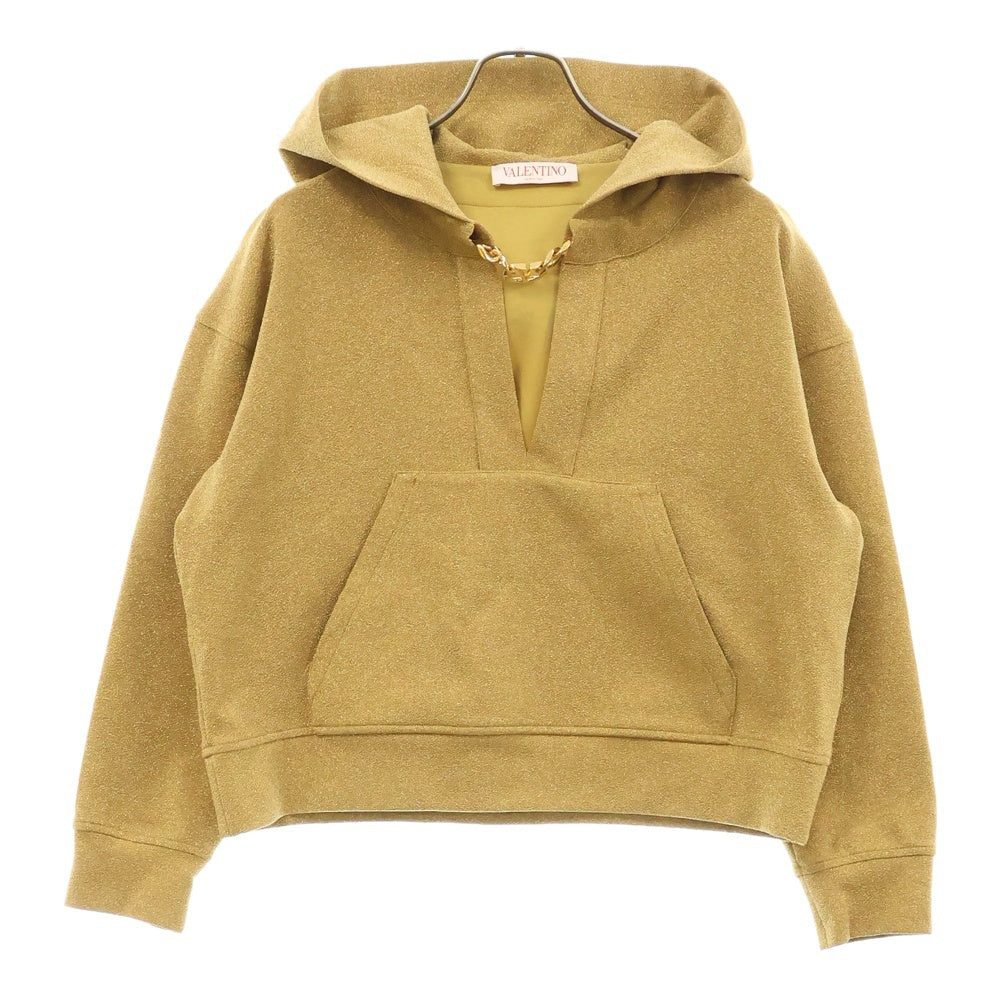 VALENTINO(ヴァレンチノ) フロントロゴチェーン スリッド レディース プルオーバーパーカー ゴールド 283MF20Y7PF