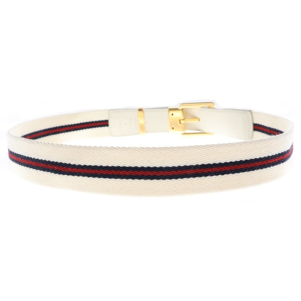 GUCCI(グッチ) GG刻印ベルトストラップ レーヨン ウール レディースベルト ホワイト/レッド/ネイビー 670292