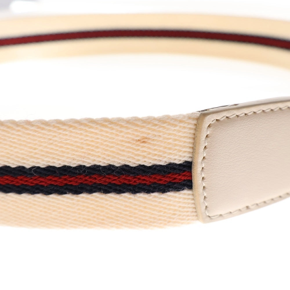 GUCCI(グッチ) GG刻印ベルトストラップ レーヨン ウール レディースベルト ホワイト/レッド/ネイビー 670292