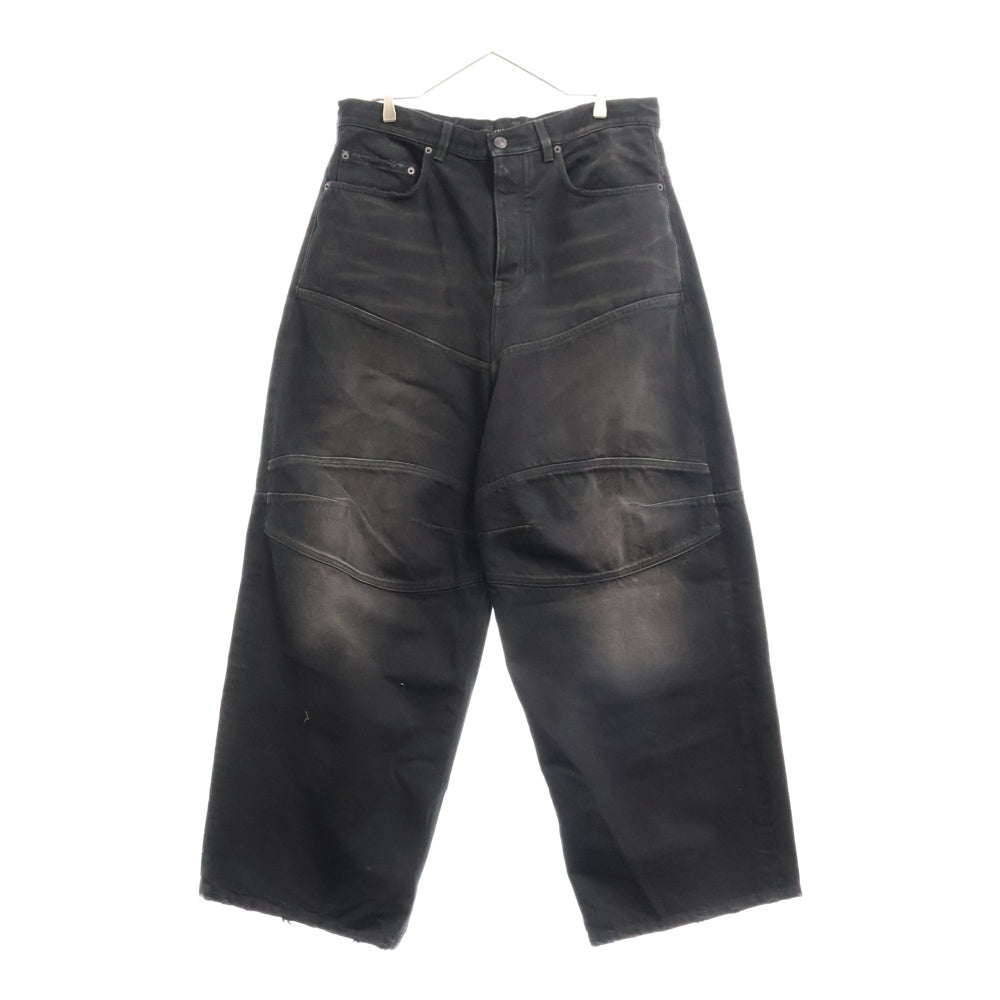BALENCIAGA(バレンシアガ) 25SS Baggy Denim 総柄ドローコード バギーデニムワイドパンツ ブラック 814161 TQW64