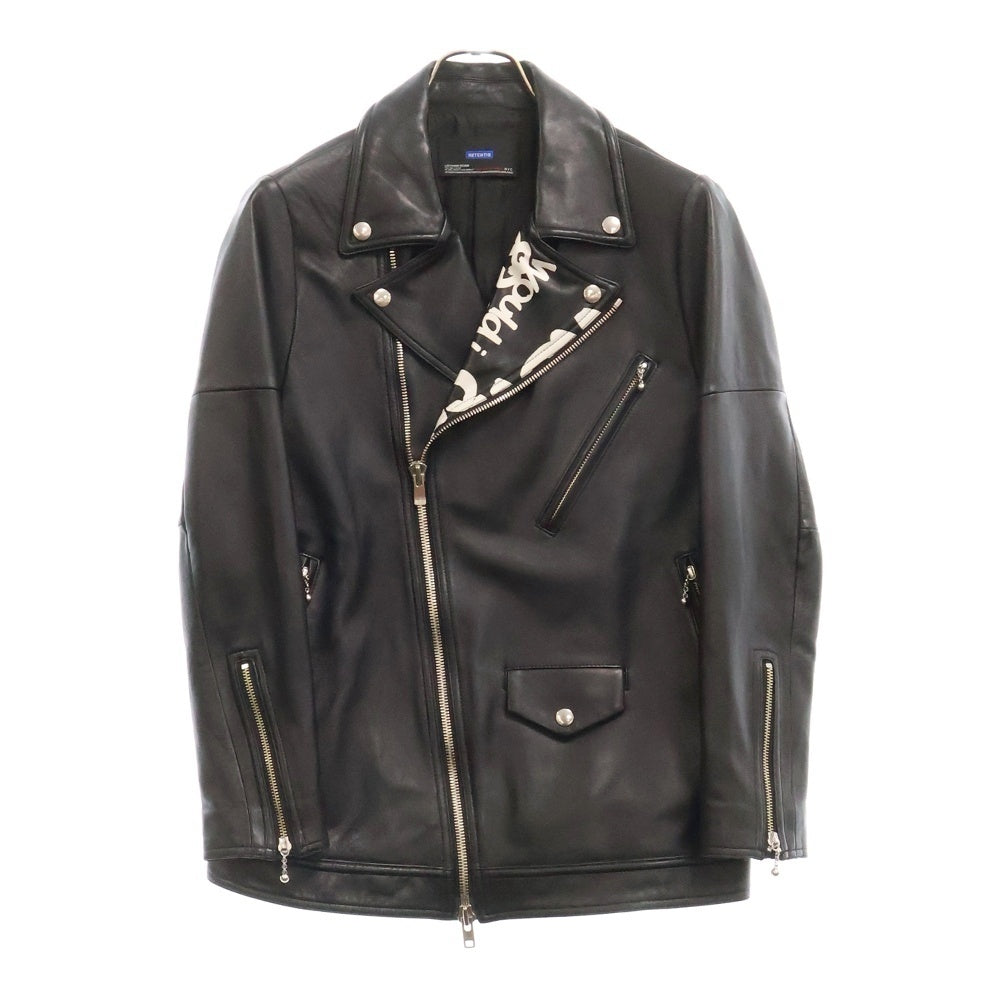 attack the mind 7(アタックザマインドセブン) 17AW インサイド ペイント レザー ライダースジャケット ブラック ATMJ029