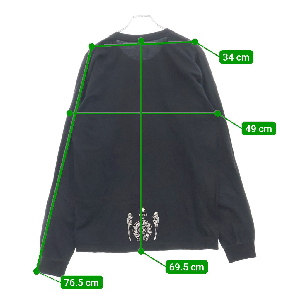 CHROME HEARTS(クロムハーツ) DELPHINO TRAIN FOTI L/S TEE フォティ 両面プリント クルーネック 長袖Tシャツ ブラック
