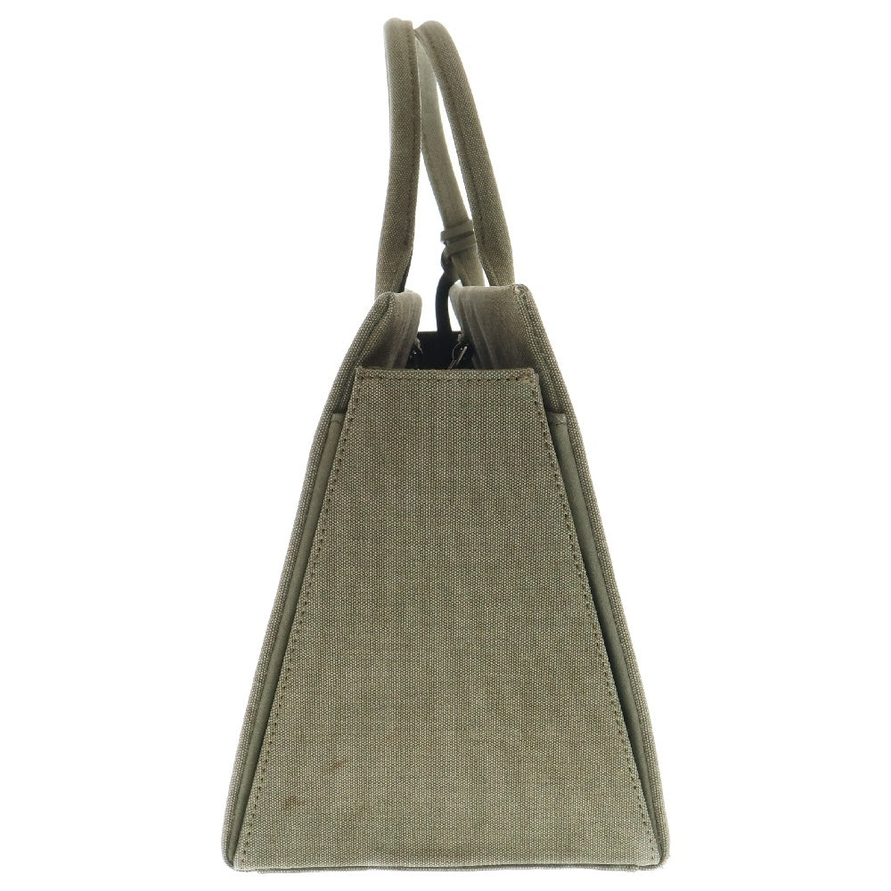 READY MADE(レディメイド) SHOPPING BAG 30 ショッピング ロゴエンブロイダリーヴィンテージコットン ミリタリーハンドバッグ カーキ