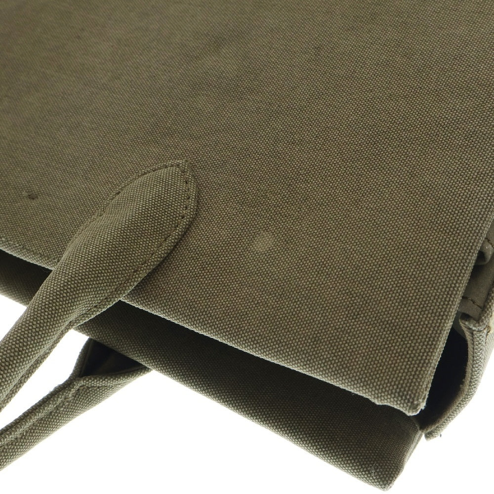 READY MADE(レディメイド) SHOPPING BAG 30 ショッピング ロゴエンブロイダリーヴィンテージコットン ミリタリーハンドバッグ カーキ