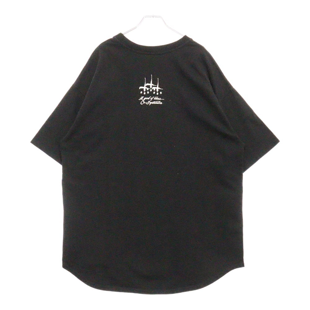 cvtvlist(カタリスト) フロントロゴワッペン付 クルーネック 半袖Tシャツ ブラック