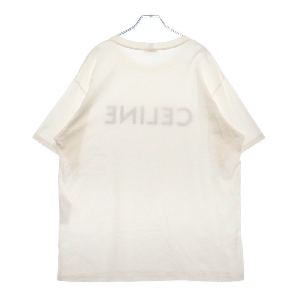 CELINE(セリーヌ) エディ期 コットン ジャージーロゴプリント クルーネック 半袖Tシャツ ホワイト 2X681671Q