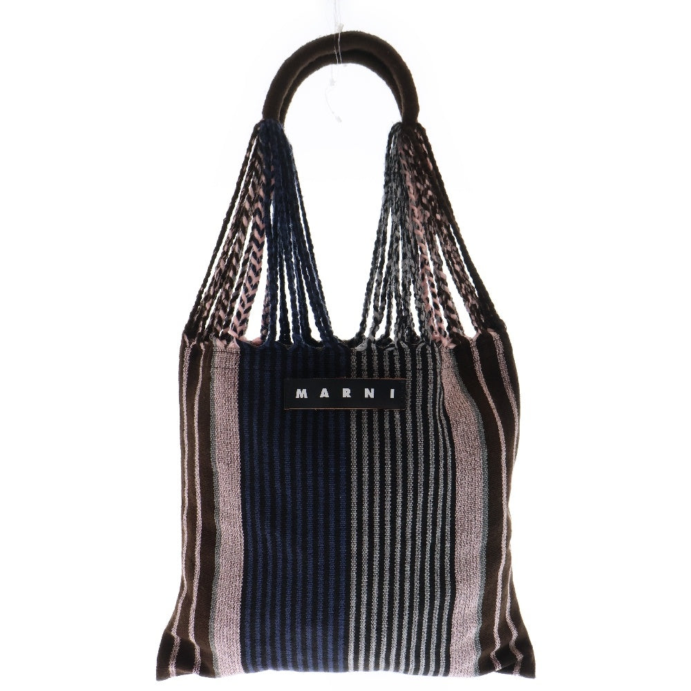 MARNI(マルニ) MARNI MARKET HAMMOCK マカロン クロシェ ハンモック レザーロゴハンドバッグ マルチカラー