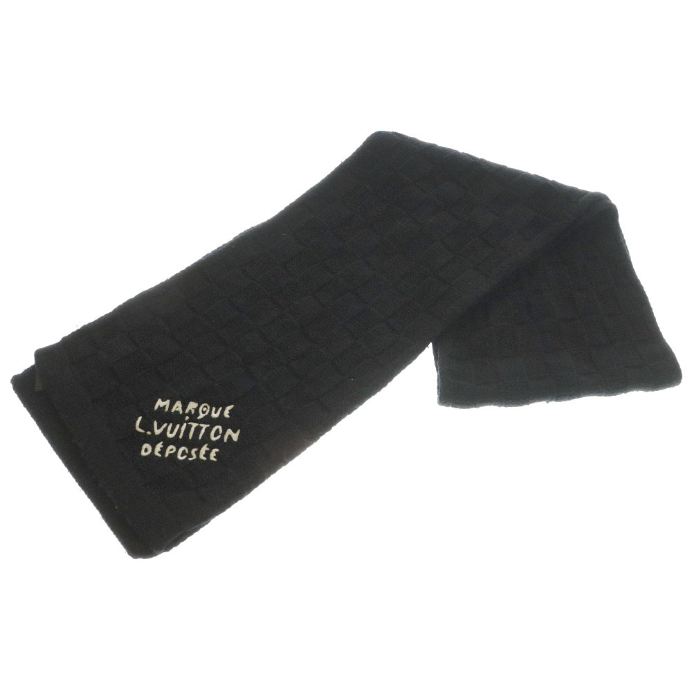 LOUIS VUITTON(ルイヴィトン) Demier Logo Heritage Snag Muffler ダミエ ロゴ ヘリテージ スナッグ ウール マフラー ブラック M90841/MY4264