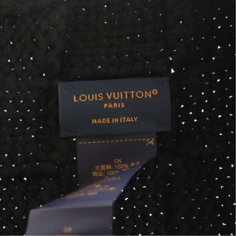 LOUIS VUITTON(ルイヴィトン) Demier Logo Heritage Snag Muffler ダミエ ロゴ ヘリテージ スナッグ ウール マフラー ブラック M90841/MY4264