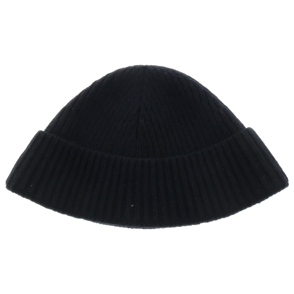 AMI Alexandre Mattiussi(アミアレクサンドルマテュッシ) RED ACD BEANIE 刺繍 ロゴ ニット ビーニー 帽子 ブラック BFUHA106.018