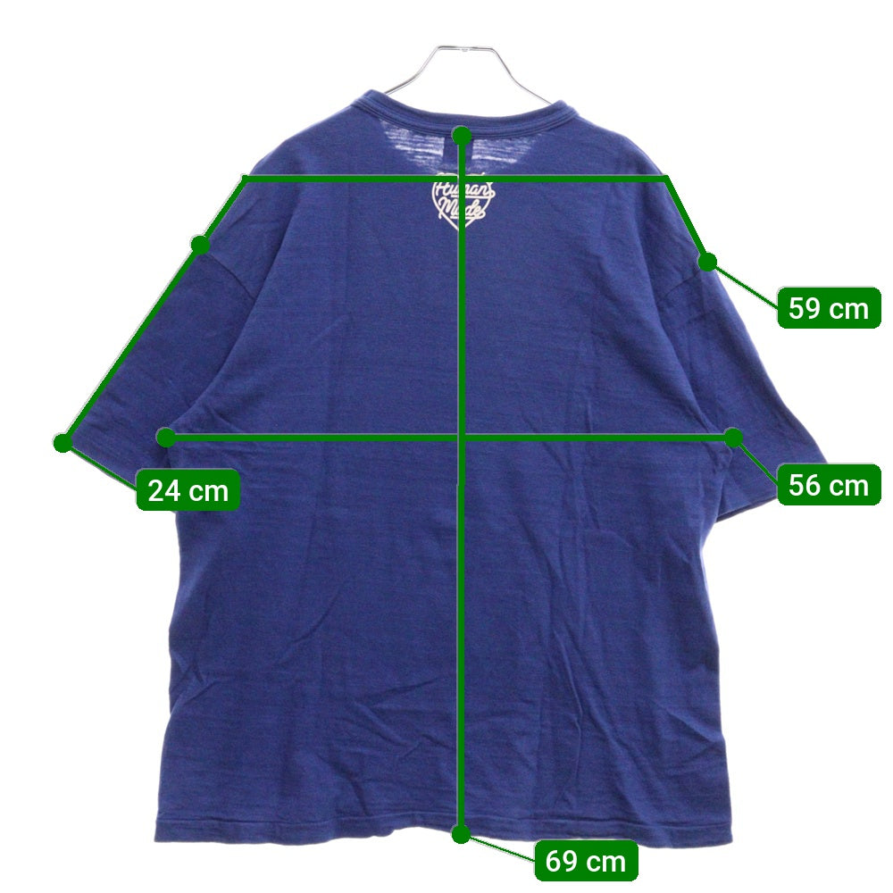 HUMAN MADE(ヒューマンメイド) 23SS Heart T-shir ハート 半袖Tシャツ カットソー ブルー