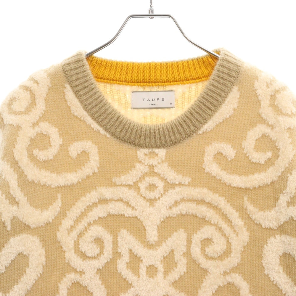 TAUPE(トープ) 22AW バロックモチーフ モヘア クルーネック ニット ベージュ TPM22307003