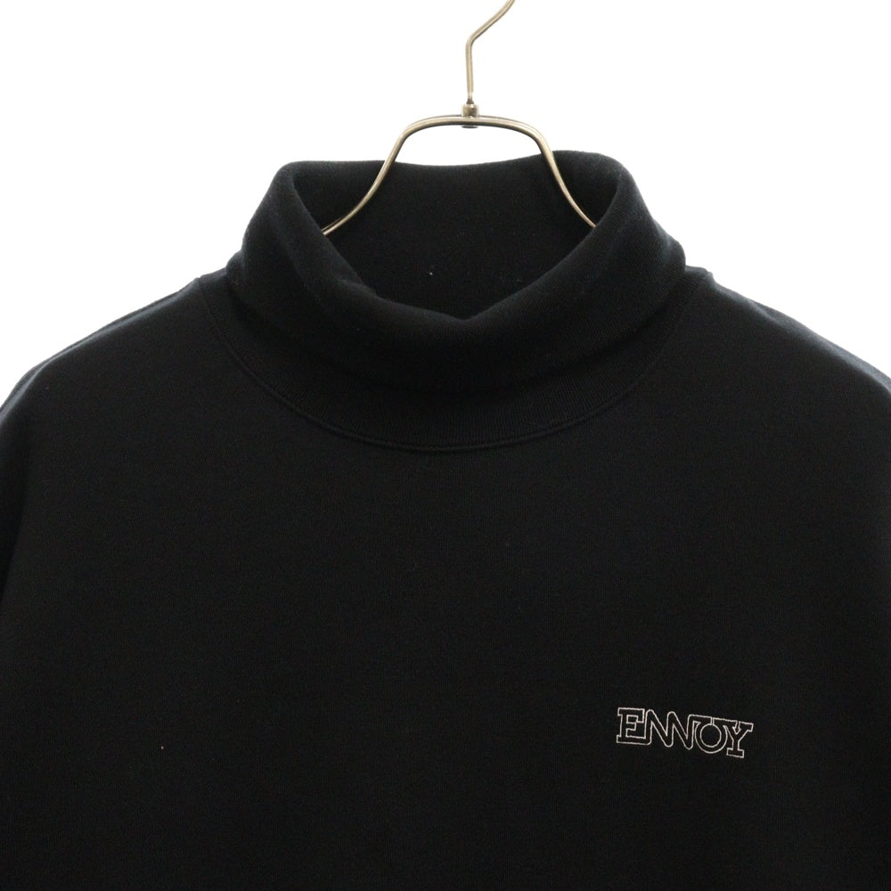 ENNOY(エンノイ) 24AW Electric Logo Turtleneck ロゴ刺繍 タートルネック スウェット ブラック AW24BRENCT05NTL