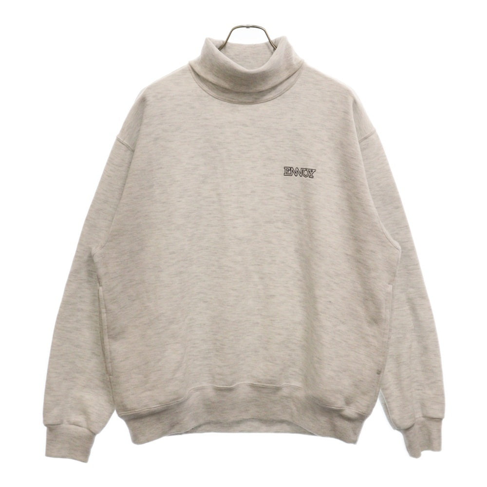 ENNOY(エンノイ) 24AW Electric Logo Turtleneck ロゴ刺繍 タートルネック スウェット グレー AW24BRENCT05NTL