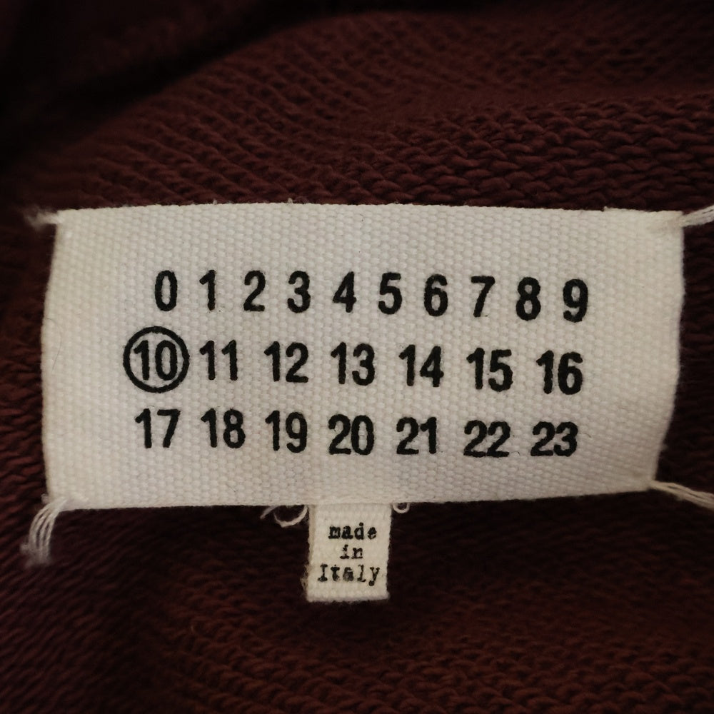 Maison Margiela(メゾンマルジェラ) 20AW ロゴ刺繍 プルオーバーパーカー バーガンディ S50GU0145