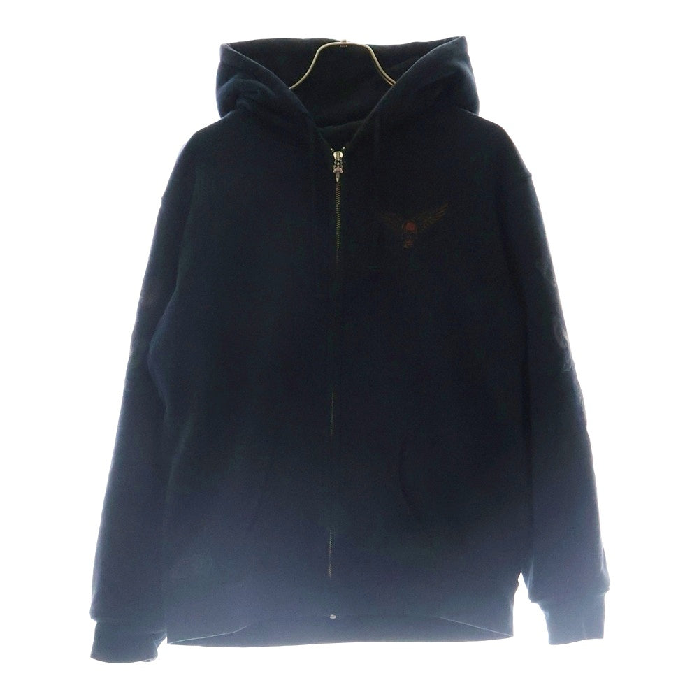 CHROME HEARTS(クロムハーツ) FOTI MAHALIA OLD オールド 裏地サーマル フォティ マハリア プリント ダガージップ ジップアップパーカー ブラック