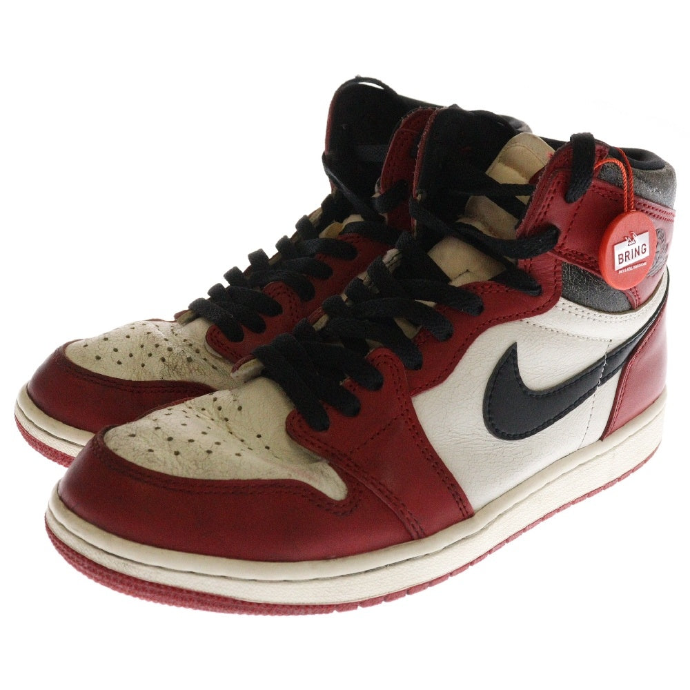 NIKE(ナイキ) AIR JORDAN 1 LOST&FOUND エアジョーダン1 ロスト&ファウンド シカゴ ハイカットスニーカー ホワイト/レッド US8.5/26.5cm DZ5485-612