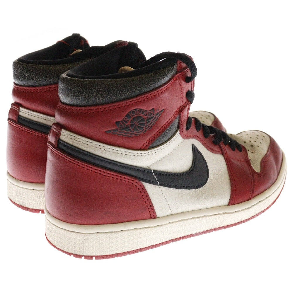 NIKE(ナイキ) AIR JORDAN 1 LOST&FOUND エアジョーダン1 ロスト&ファウンド シカゴ ハイカットスニーカー ホワイト/レッド US8.5/26.5cm DZ5485-612
