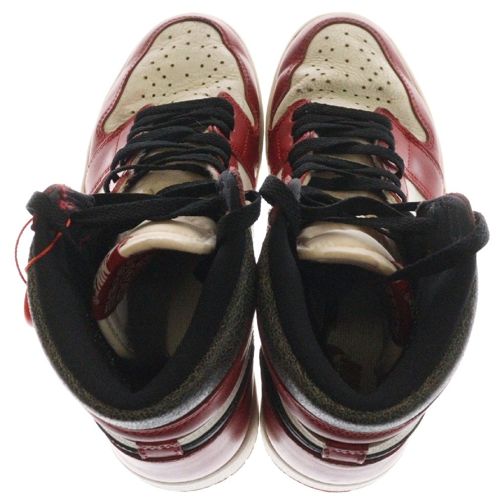 NIKE(ナイキ) AIR JORDAN 1 LOST&FOUND エアジョーダン1 ロスト&ファウンド シカゴ ハイカットスニーカー ホワイト/レッド US8.5/26.5cm DZ5485-612
