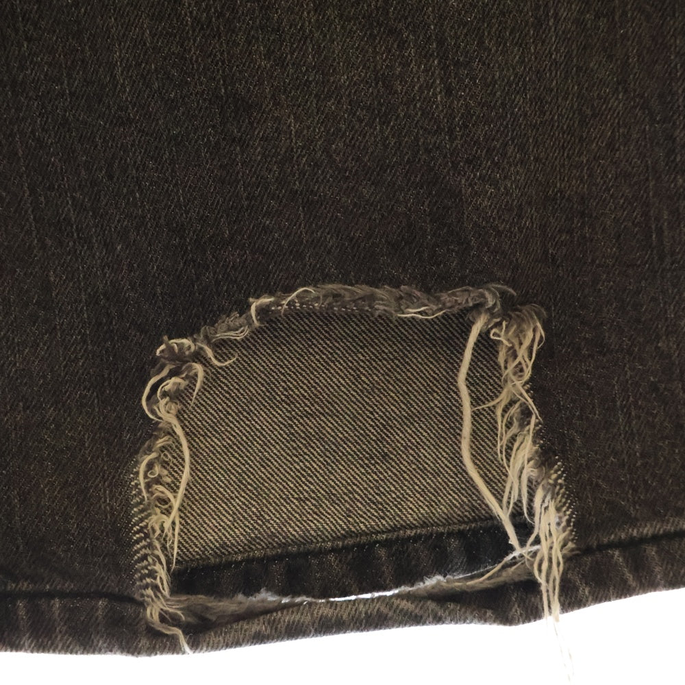 OY(オーワイ) DESTROYED PANEL PANTS ダメージ加工 パネル デニムパンツ ブラック