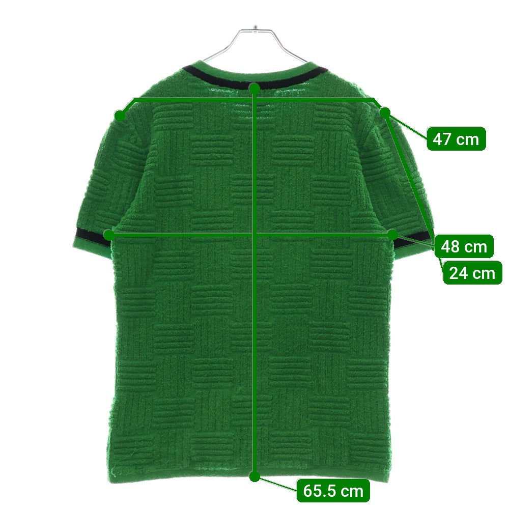 BOTTEGA VENETA(ボッテガヴェネタ) Green Textured Tee クルーネック 半袖Tシャツ グリーン 702752 V23C0