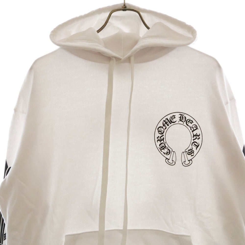 CHROME HEARTS(クロムハーツ) SWTSHRT PLVR バックホースシュー袖フローラルクロスプルオーバーパーカー ホワイト