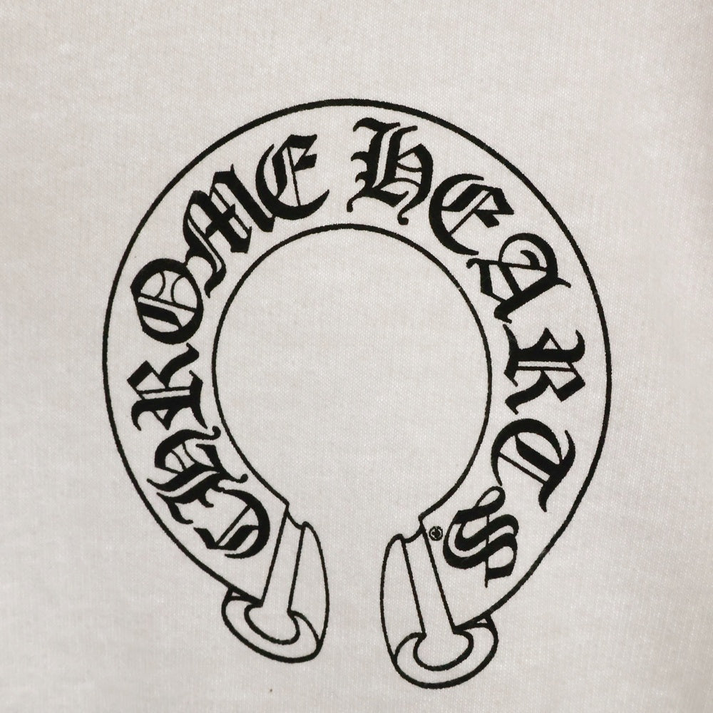 CHROME HEARTS(クロムハーツ) SWTSHRT PLVR バックホースシュー袖フローラルクロスプルオーバーパーカー ホワイト
