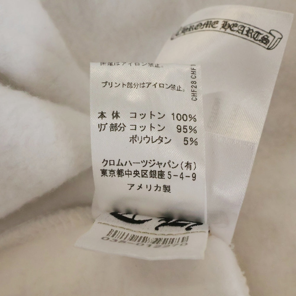 CHROME HEARTS(クロムハーツ) SWTSHRT PLVR バックホースシュー袖フローラルクロスプルオーバーパーカー ホワイト