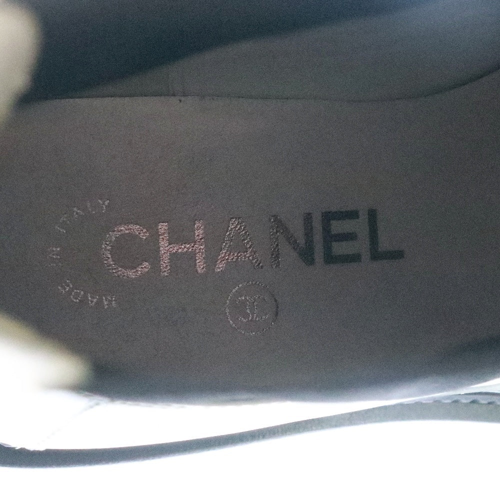 CHANEL(シャネル) ココマーク レザー パテント ショートブーツ ブラック/ホワイト G39208 レディース