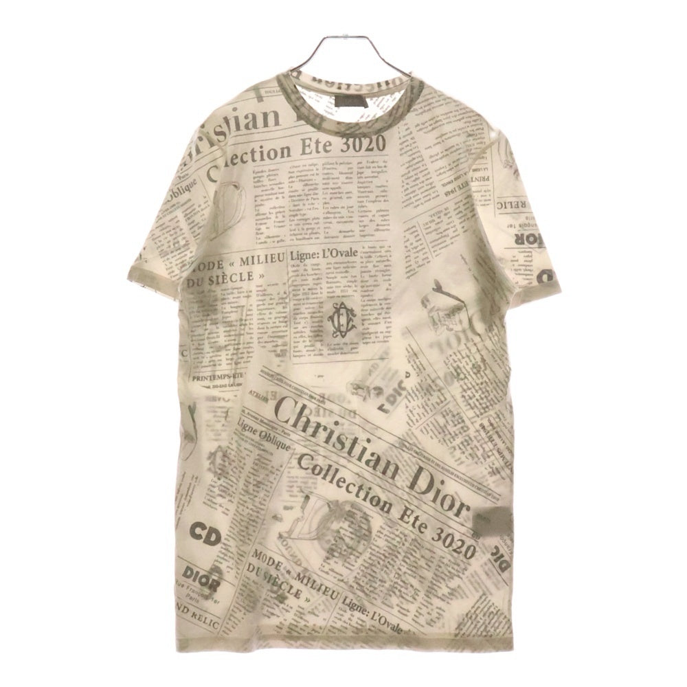 DIOR(ディオール) 20SS DIOR AND DANIEL ARSHAM ダニエルアーシャム ニュースペーパー 半袖カットソーTカットソ ベージュ 023J600C0589