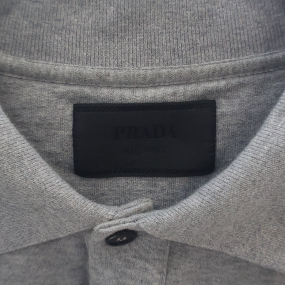 PRADA(プラダ) ロゴ コットン 長袖ポロシャツ グレー UJL77B S000 1Y13