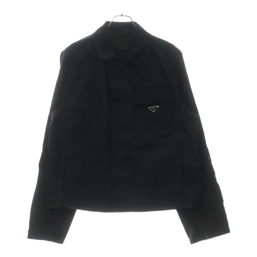 PRADA(プラダ) Re-Nylon 胸ポケット三角ロゴプレート ナイロンジャケット ブラック SGC828 S000 16HH