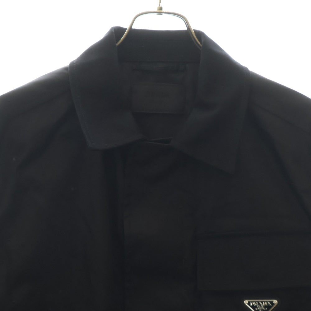 PRADA(プラダ) Re-Nylon 胸ポケット三角ロゴプレート ナイロンジャケット ブラック SGC828 S000 16HH