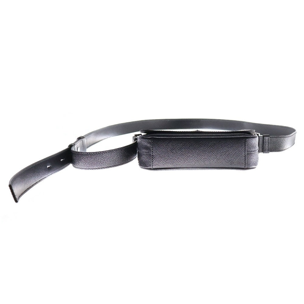 PRADA(プラダ) Saffiano Leather Shoulder Bag サンカクロゴプレート レザーショルダーバッグ ブラック 2VD065 2FAD F0002