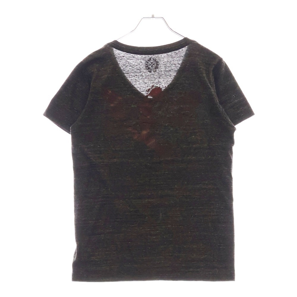 CHROME HEARTS(クロムハーツ) FOTI MISS LERLENE フォティ ミスラーレン バックプリント 半袖Tシャツ Vネックカットソー グレー/レッド