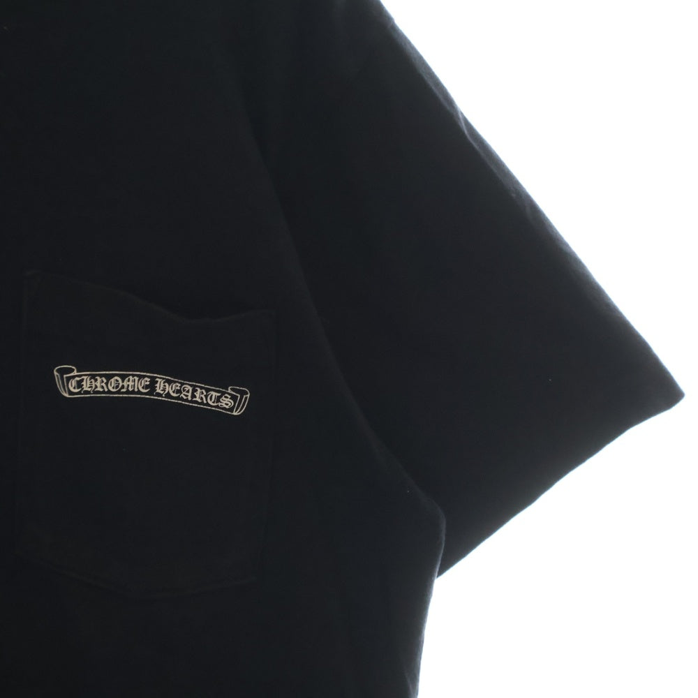 CHROME HEARTS(クロムハーツ) USA Logo S/S TEE スクロールロゴプリントクルーネック半袖Tシャツ ブラック 2212-304-0070