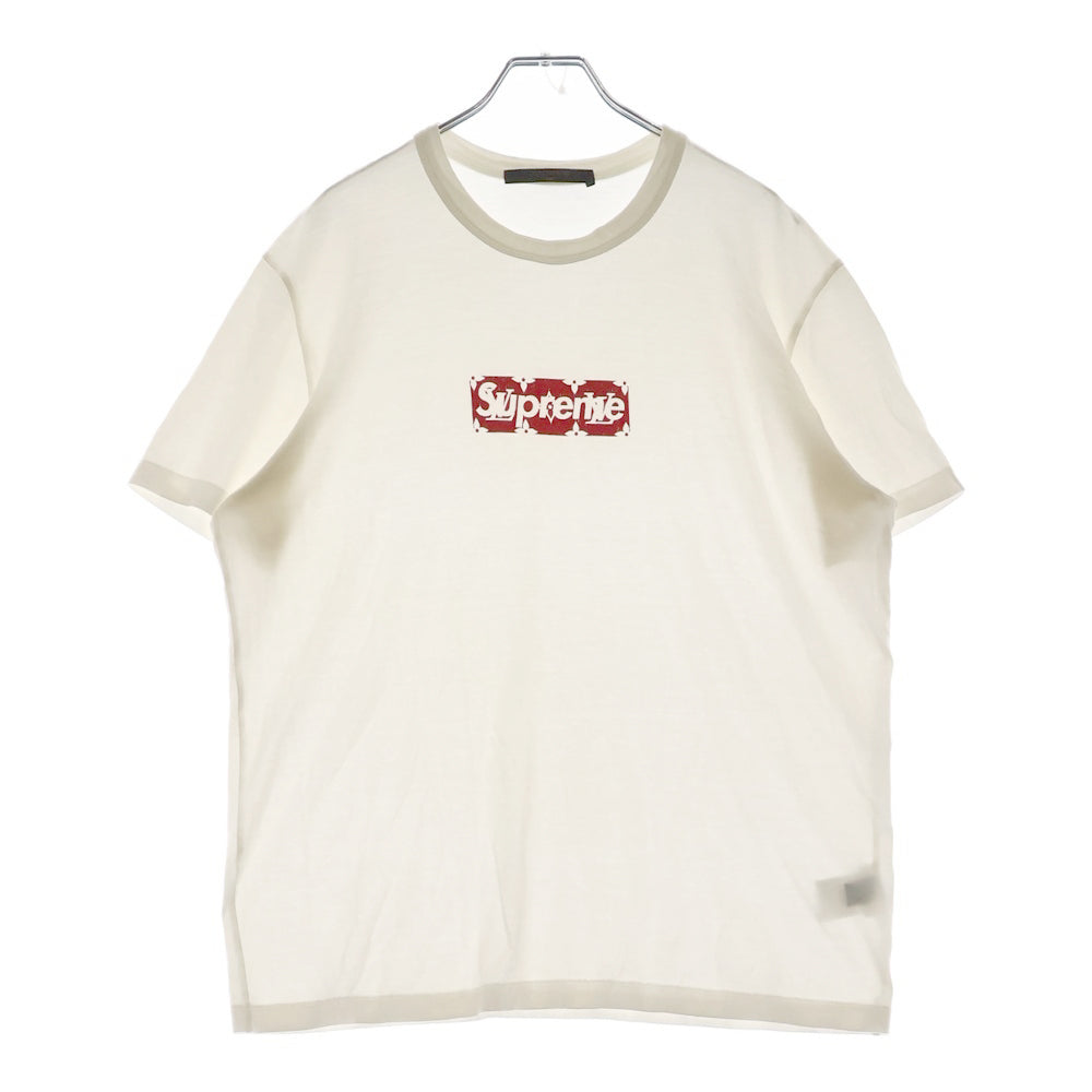 SUPREME(シュプリーム) 17AW ×LOUIS VUITTON ルイヴィトン モノグラムボックスロゴ プリント クルーネック 半袖Tシャツ ホワイト HDY92WJCB